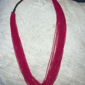 Fossil Multistrand Glass Seed Bead Necklace
